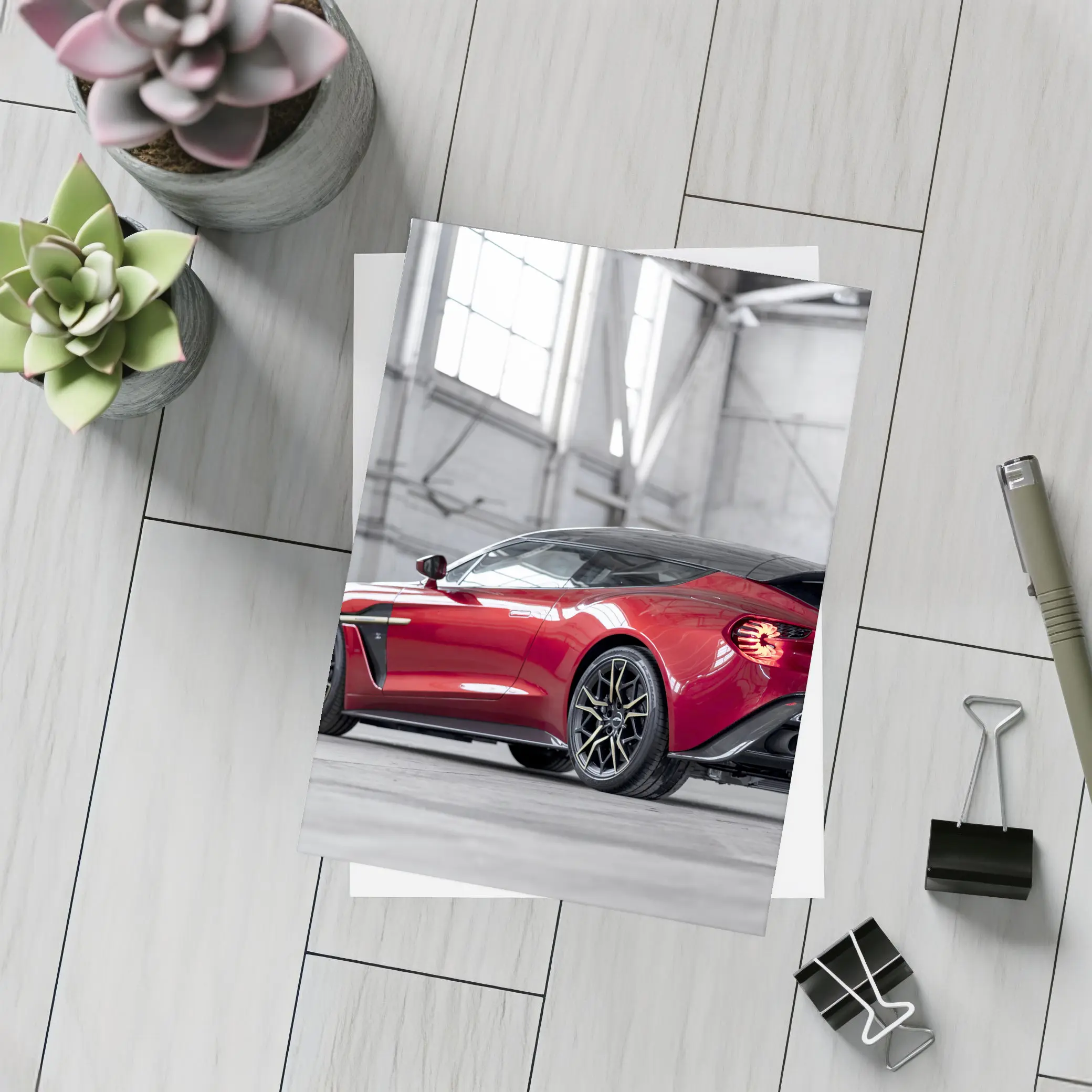 Aston Martin Vanquish Zagato Red Garage Shot – Postcards