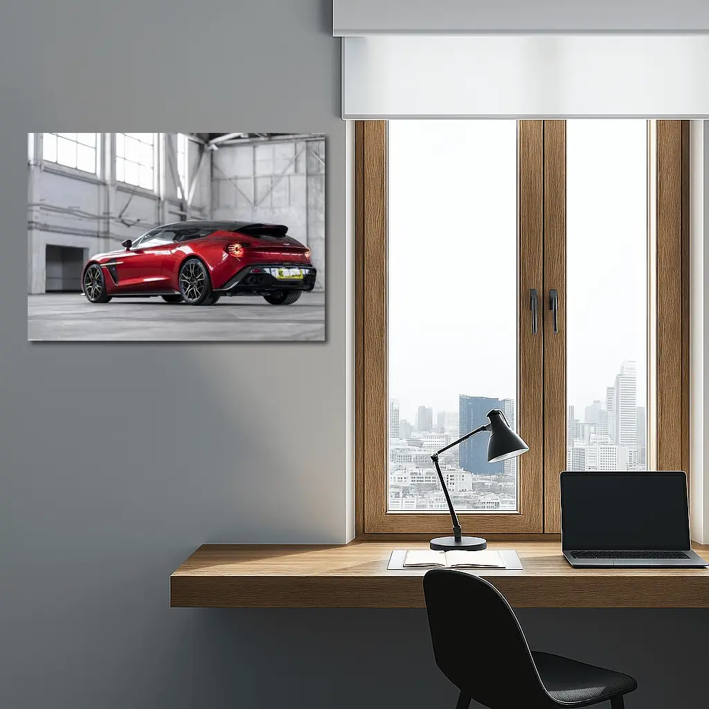 Aston Martin Vanquish Zagato Red Garage Shot – Wall Art