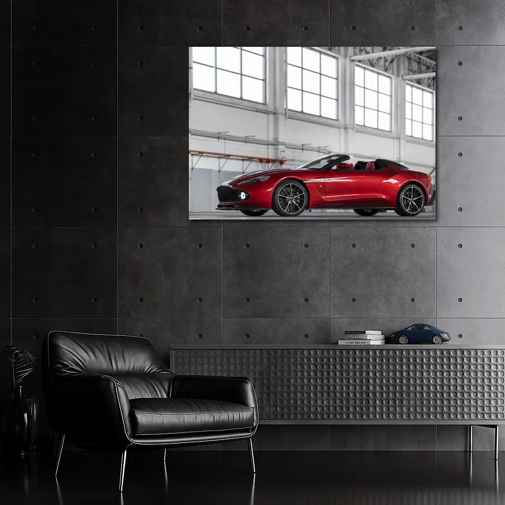 Aston Martin Vanquish Zagato Speedster Red Hangar – Wall Art