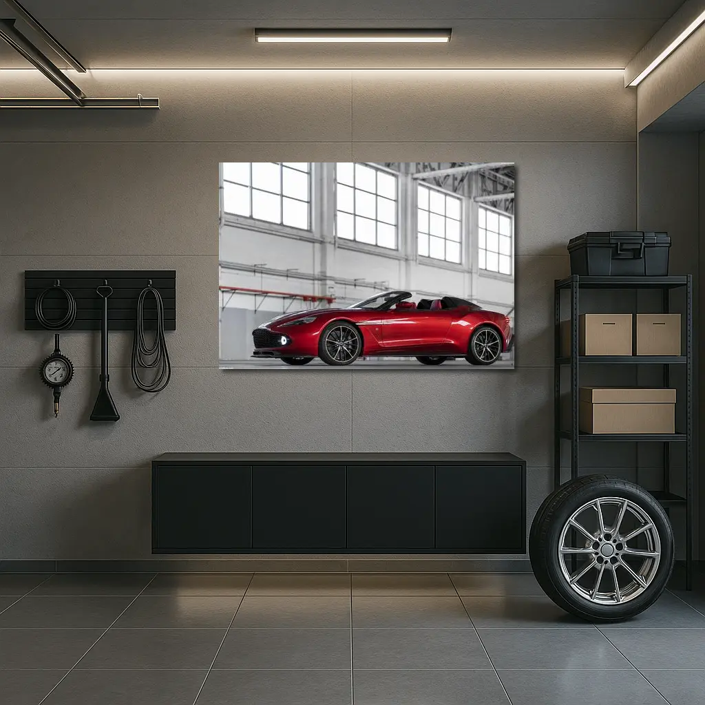 Aston Martin Vanquish Zagato Speedster Red Hangar – Wall Art