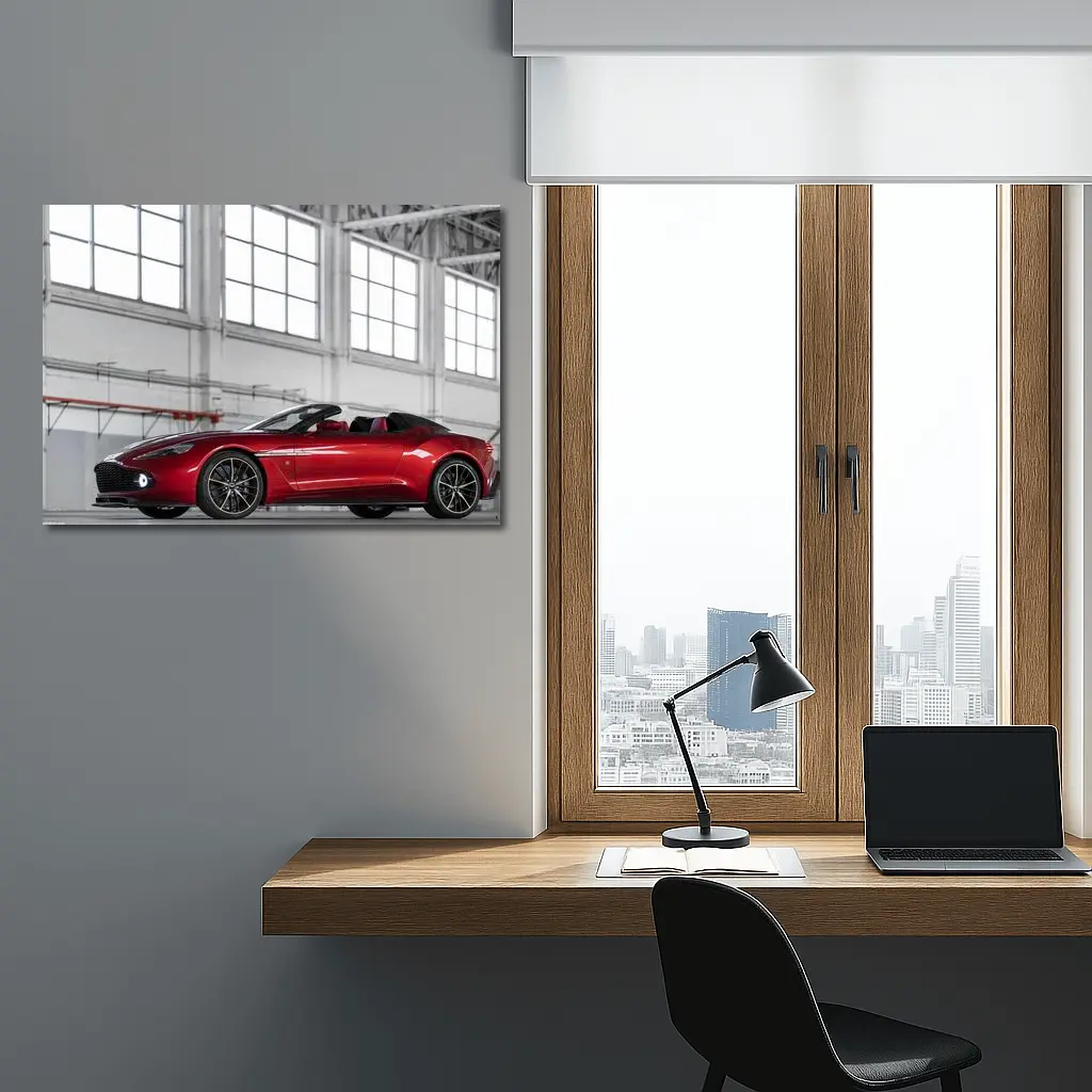 Aston Martin Vanquish Zagato Speedster Red Hangar – Wall Art