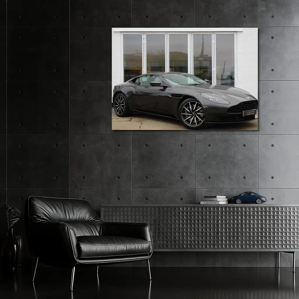 Aston Martin DB11 Gray Coupe Dealership Exterior – Wall Art