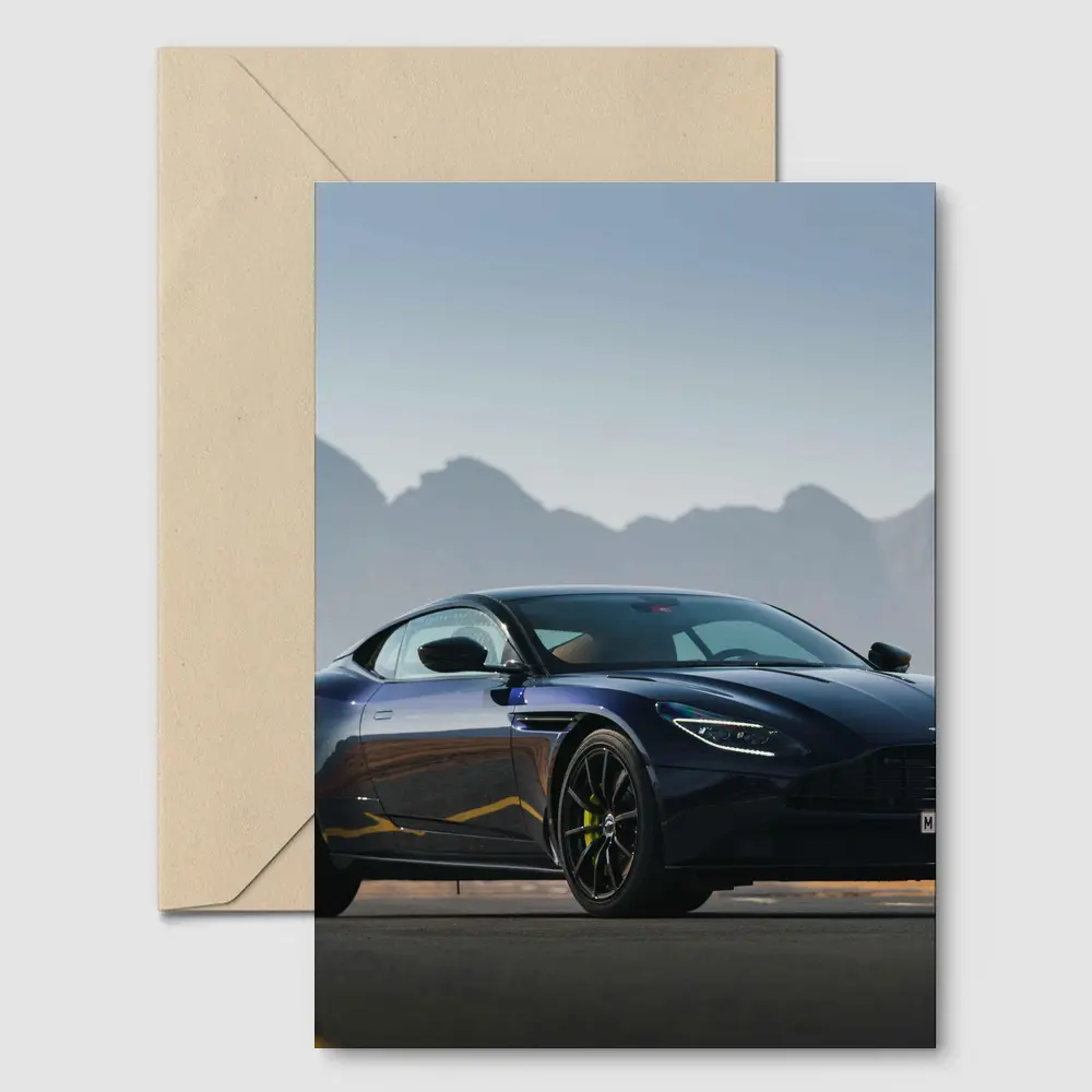 Aston Martin DB11 Dark Blue Desert Mountains – Postcards