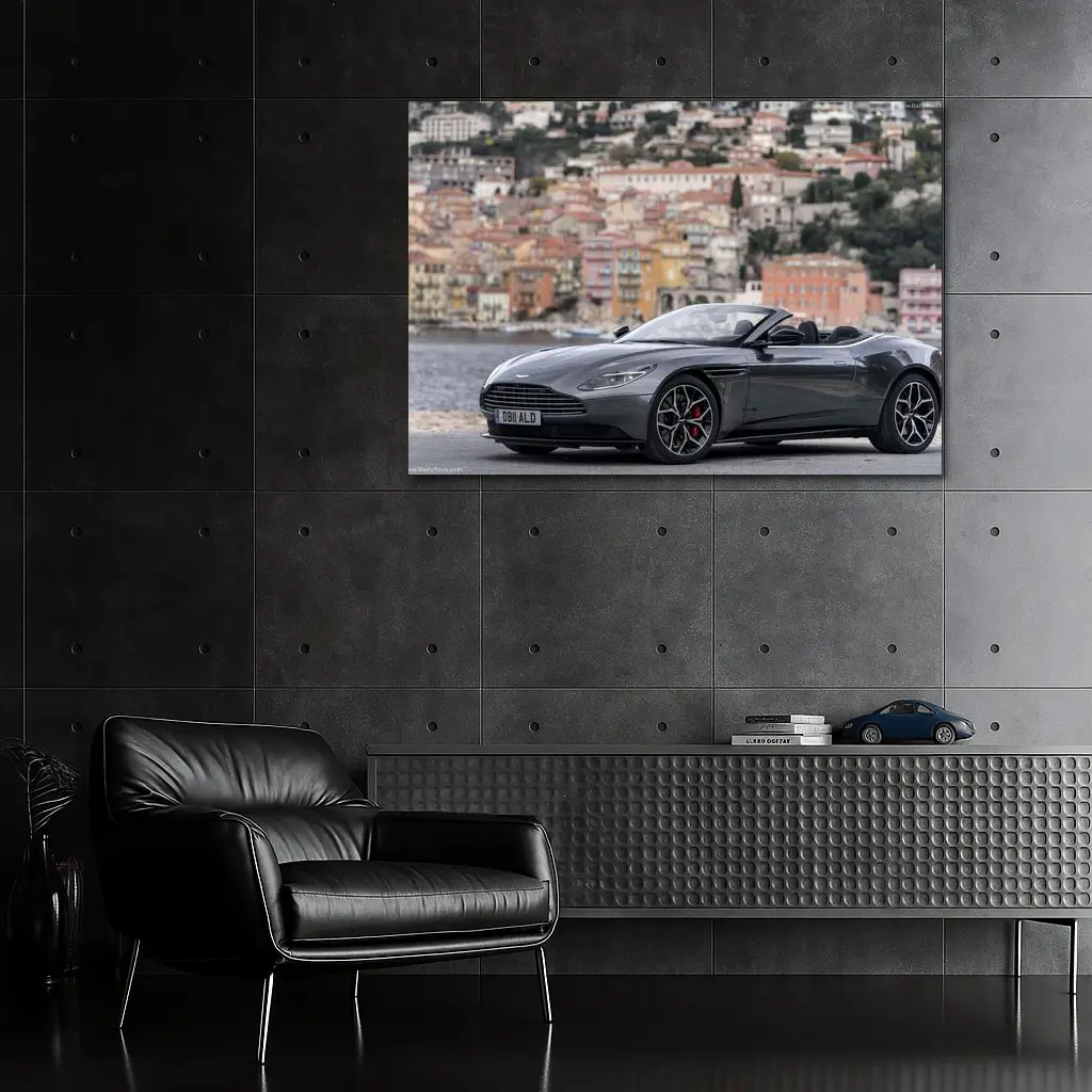 Aston Martin DB11 Volante Coastal Town Background – Wall Art
