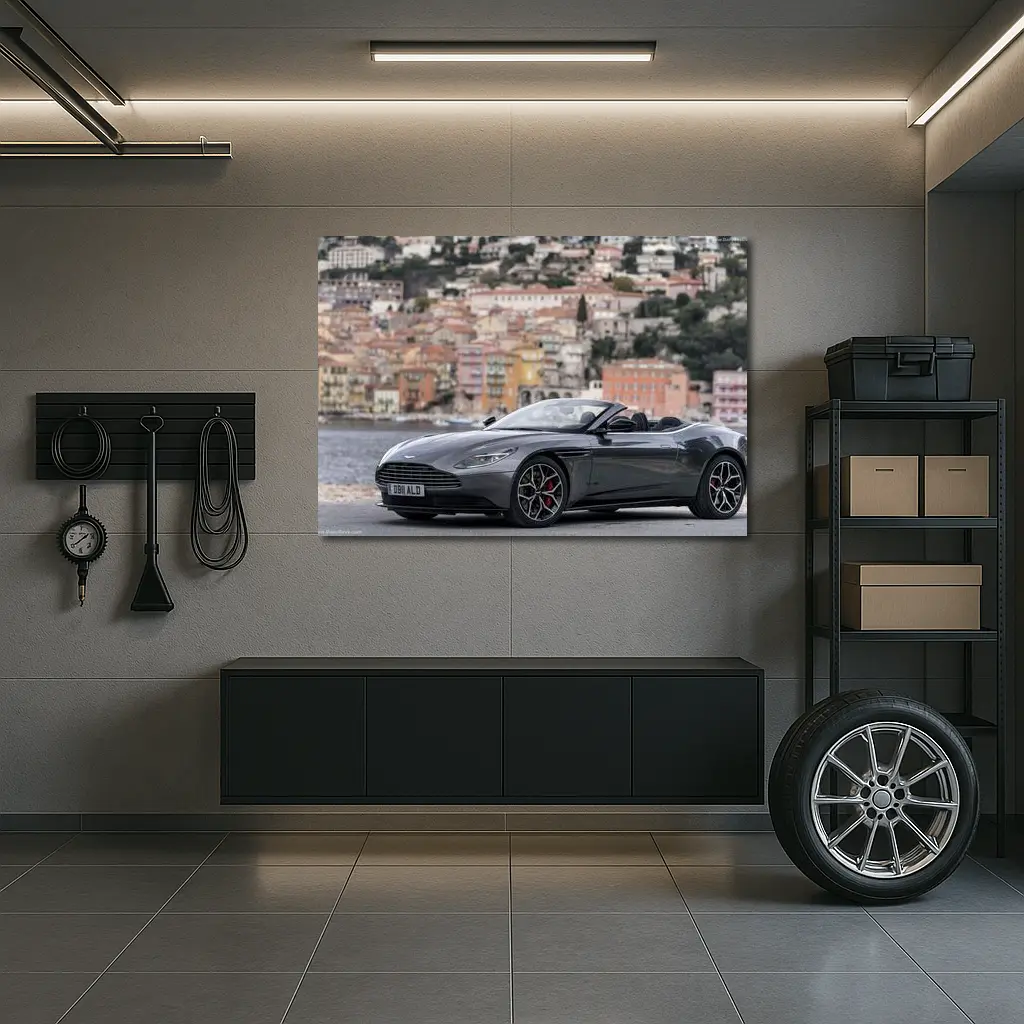 Aston Martin DB11 Volante Coastal Town Background – Wall Art