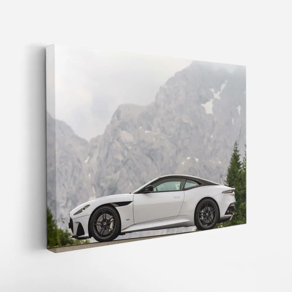 Aston Martin DBS Superleggera White Mountain Background – Wall Art