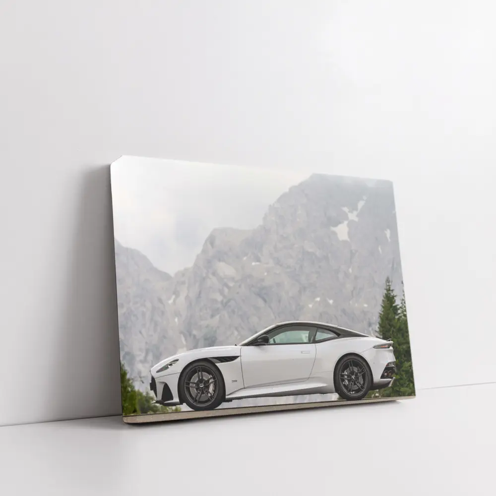Aston Martin DBS Superleggera White Mountain Background – Wall Art