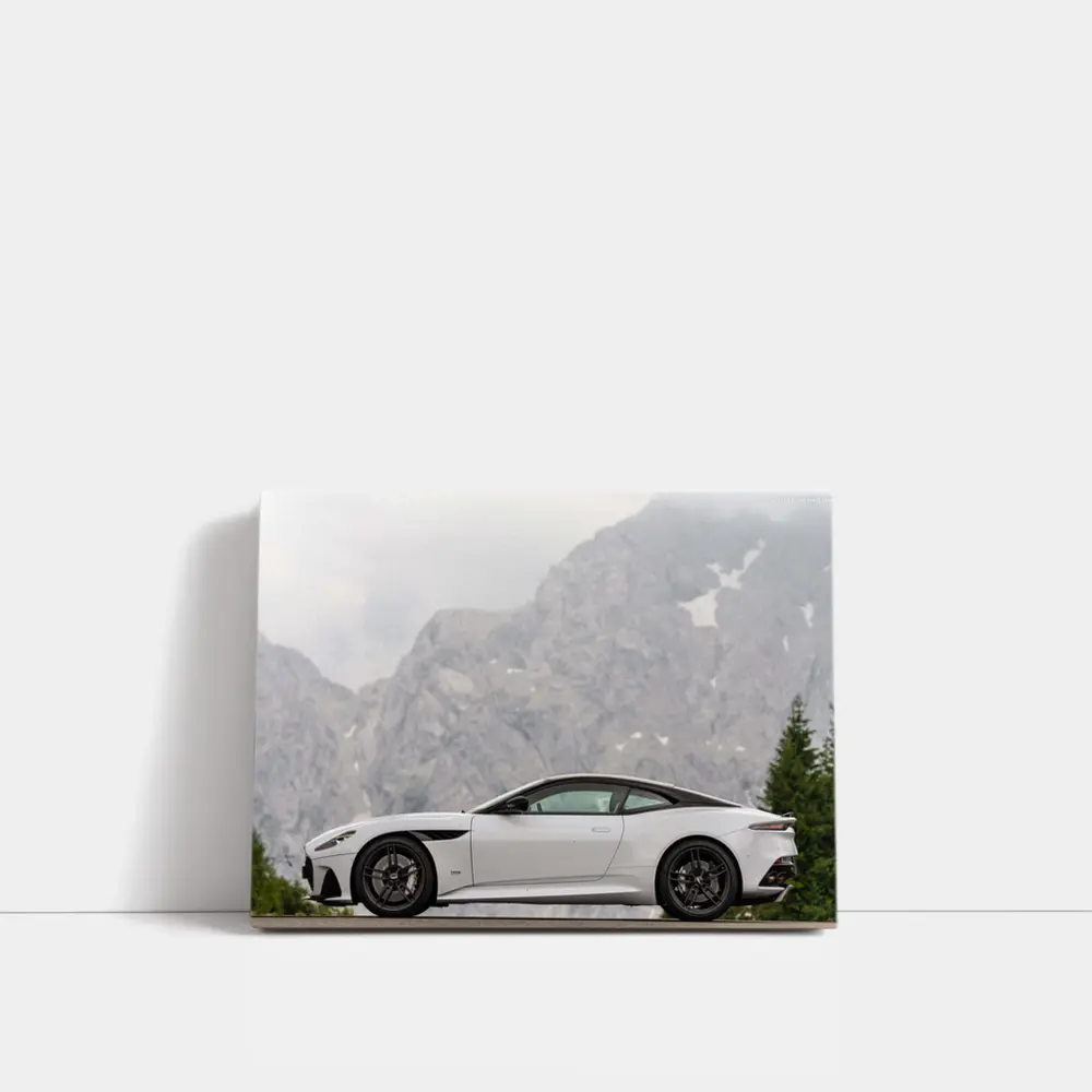 Aston Martin DBS Superleggera White Mountain Background – Wall Art