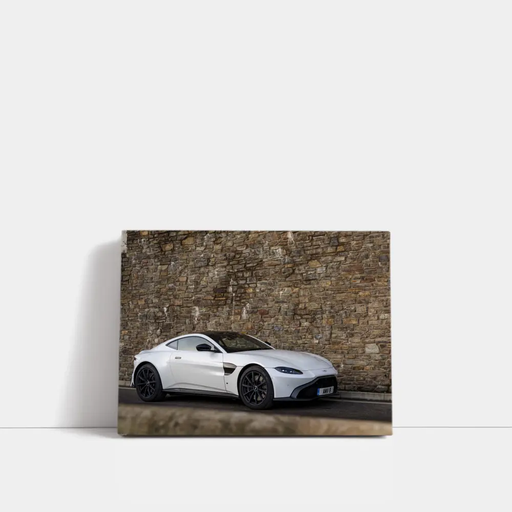 Aston Martin Vantage White Stone Wall – Wall Art