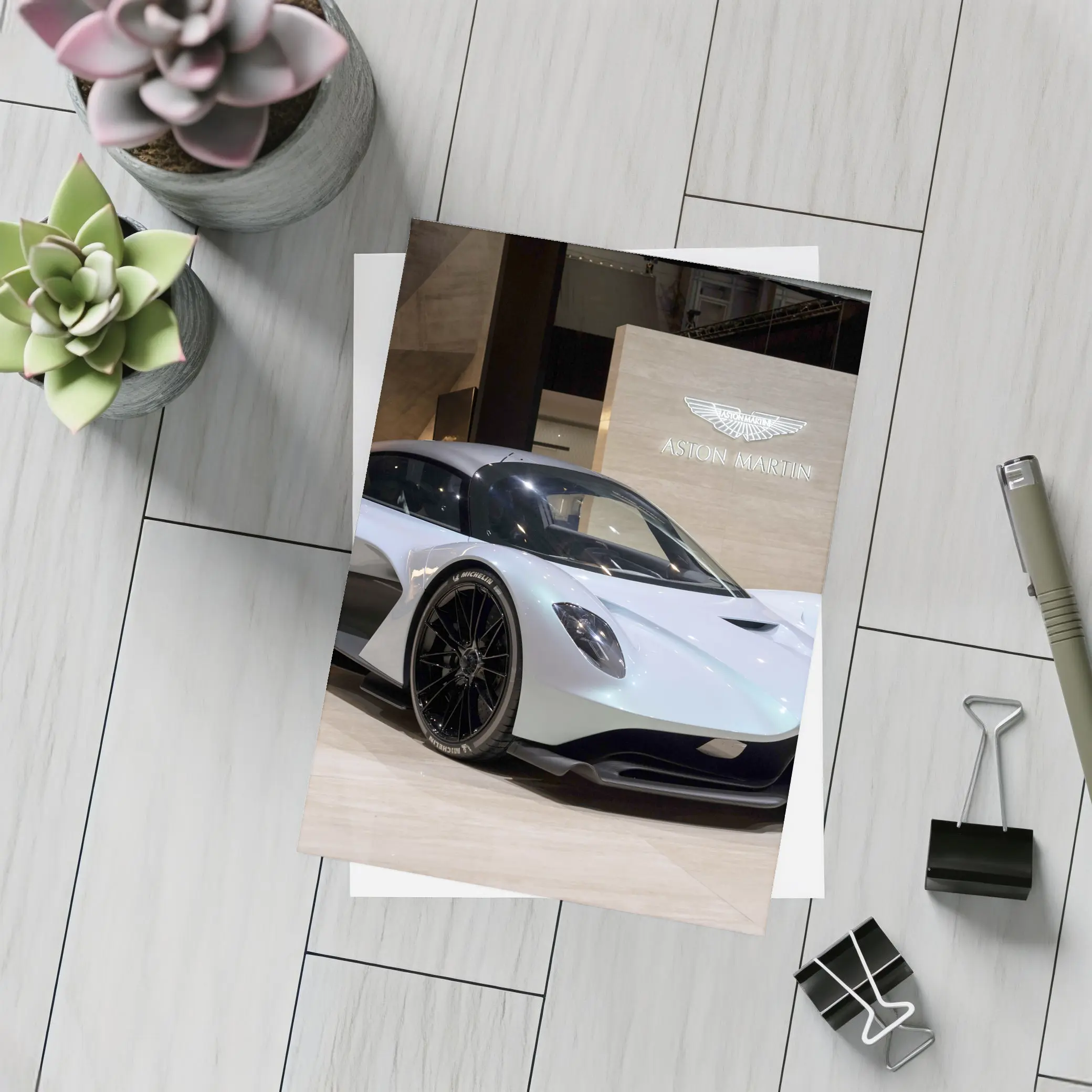 Aston Martin Valhalla Silver Showroom Display – Postcards