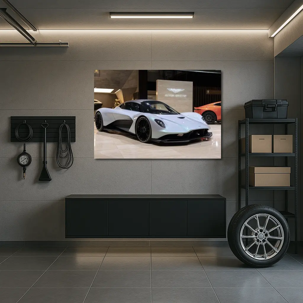 Aston Martin Valhalla Silver Showroom Display – Wall Art