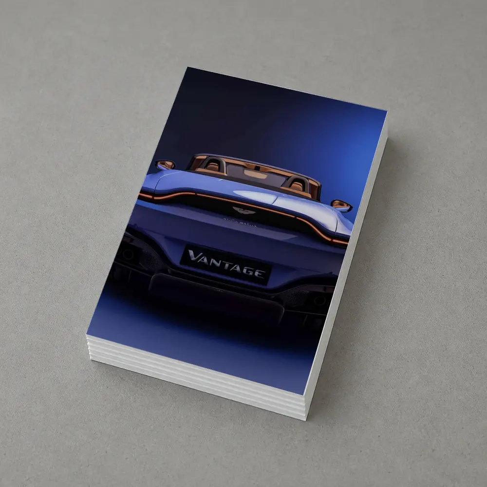 Aston Martin Vantage Roadster Rear Studio Blue – Postcards