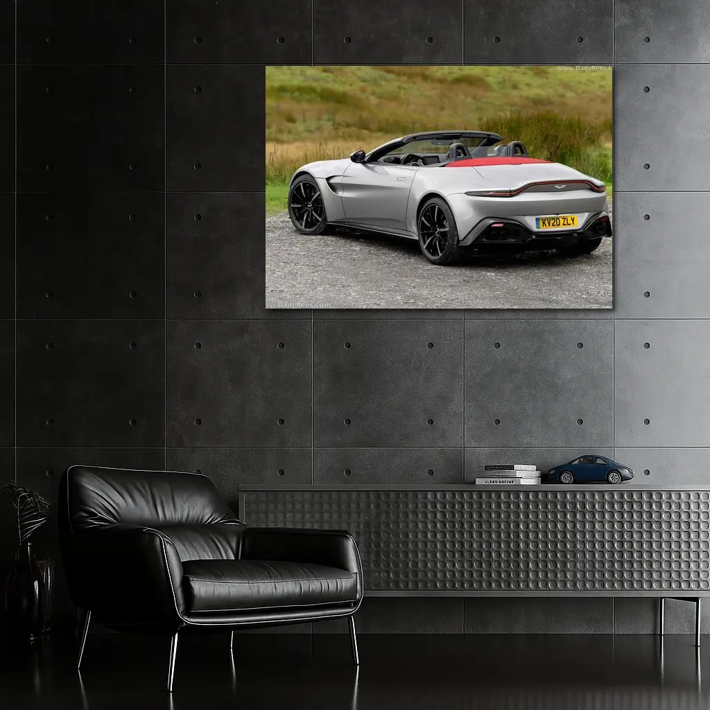 Aston Martin Vantage Roadster Silver Open Top – Wall Art