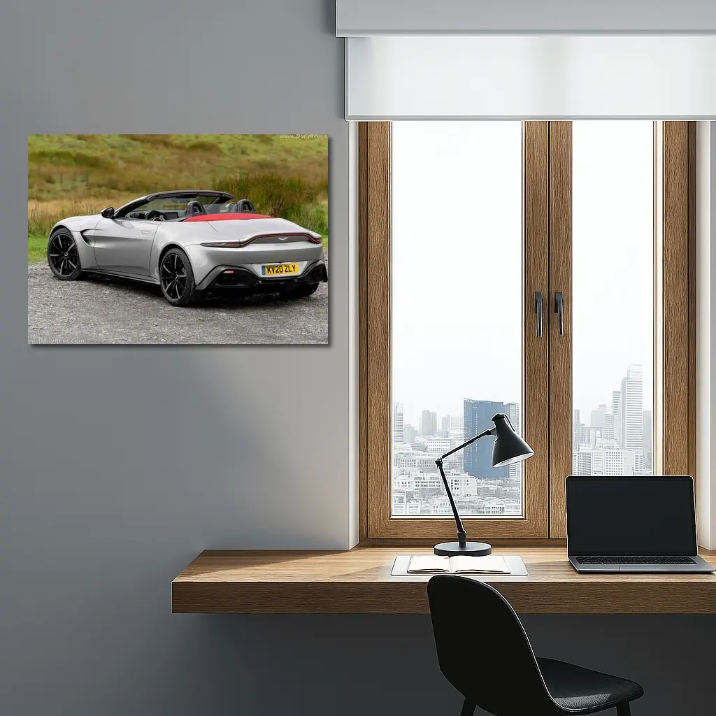 Aston Martin Vantage Roadster Silver Open Top – Wall Art