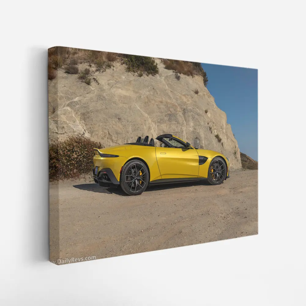Aston Martin Vantage Roadster Yellow Cliffside – Wall Art