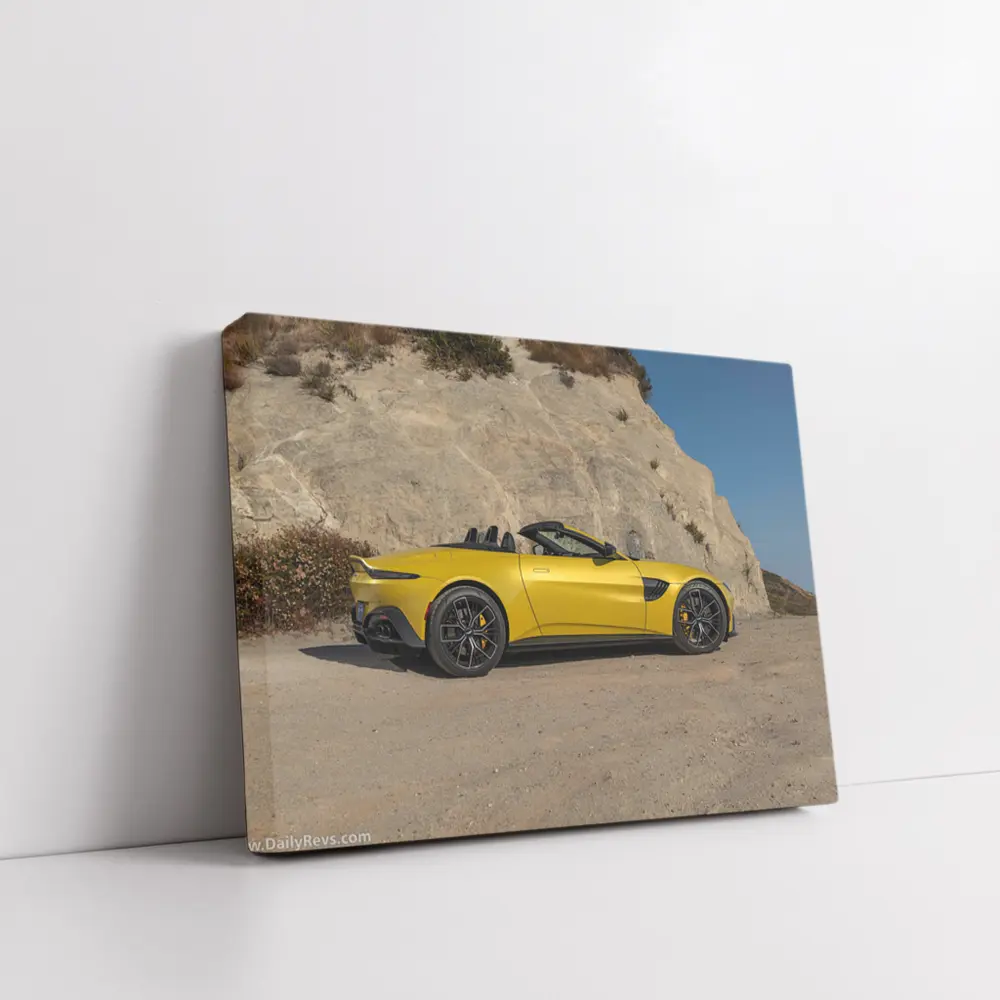 Aston Martin Vantage Roadster Yellow Cliffside – Wall Art