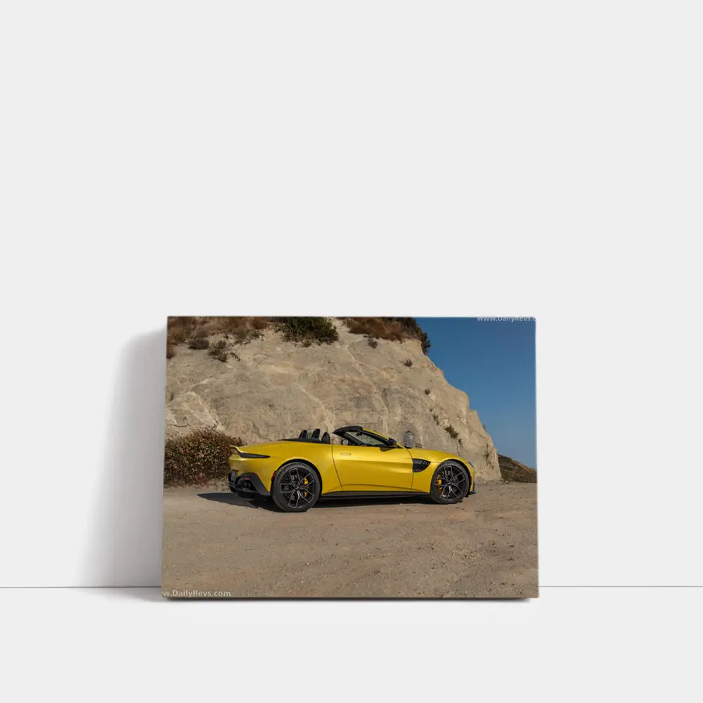 Aston Martin Vantage Roadster Yellow Cliffside – Wall Art