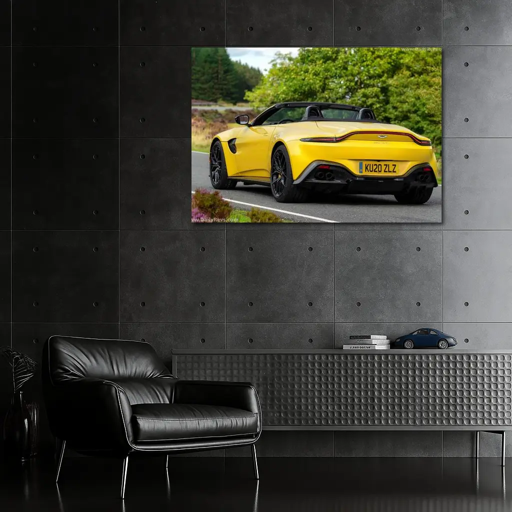 Aston Martin Vantage Roadster Yellow Country Road – Wall Art