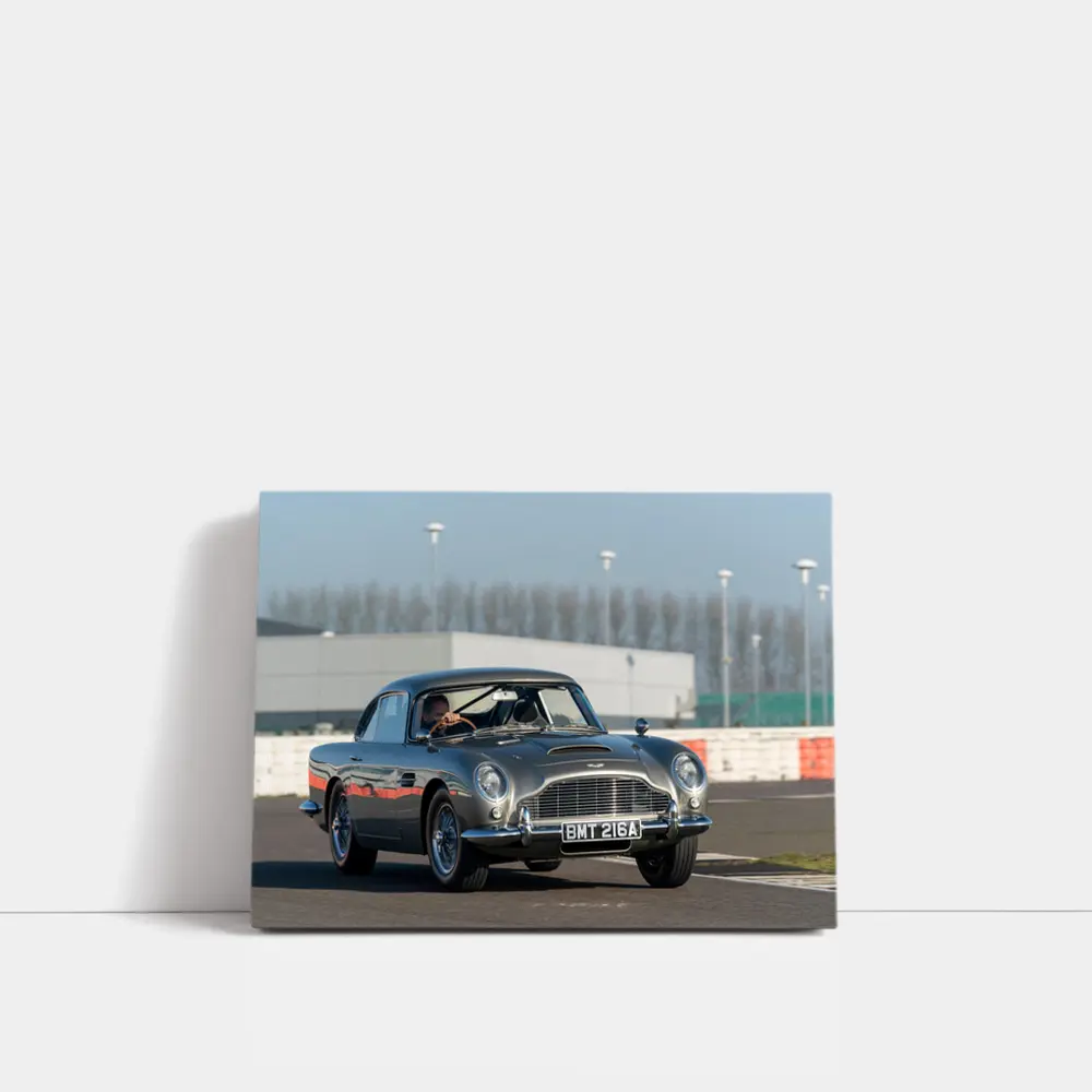Aston Martin DB5 Classic Car on Track – Wall Art