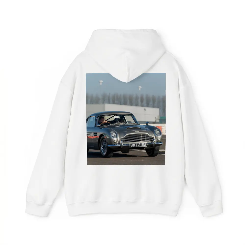 Aston Martin DB5 Classic Car on Track – Hoodies