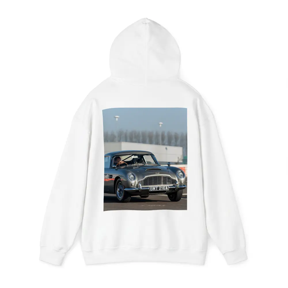 Aston Martin DB5 Classic Car on Track – Hoodies