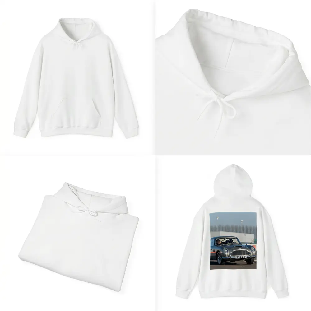 Aston Martin DB5 Classic Car on Track – Hoodies