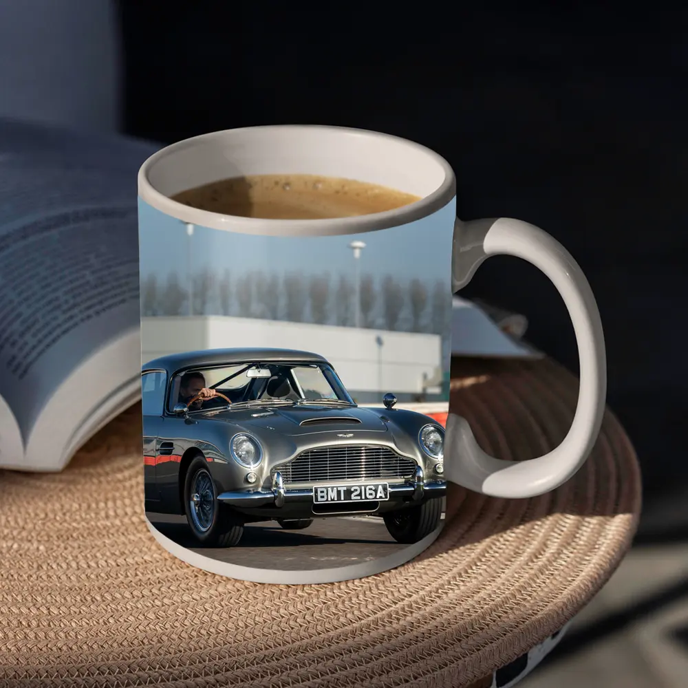 Aston Martin DB5 Classic Car on Track – Mugs