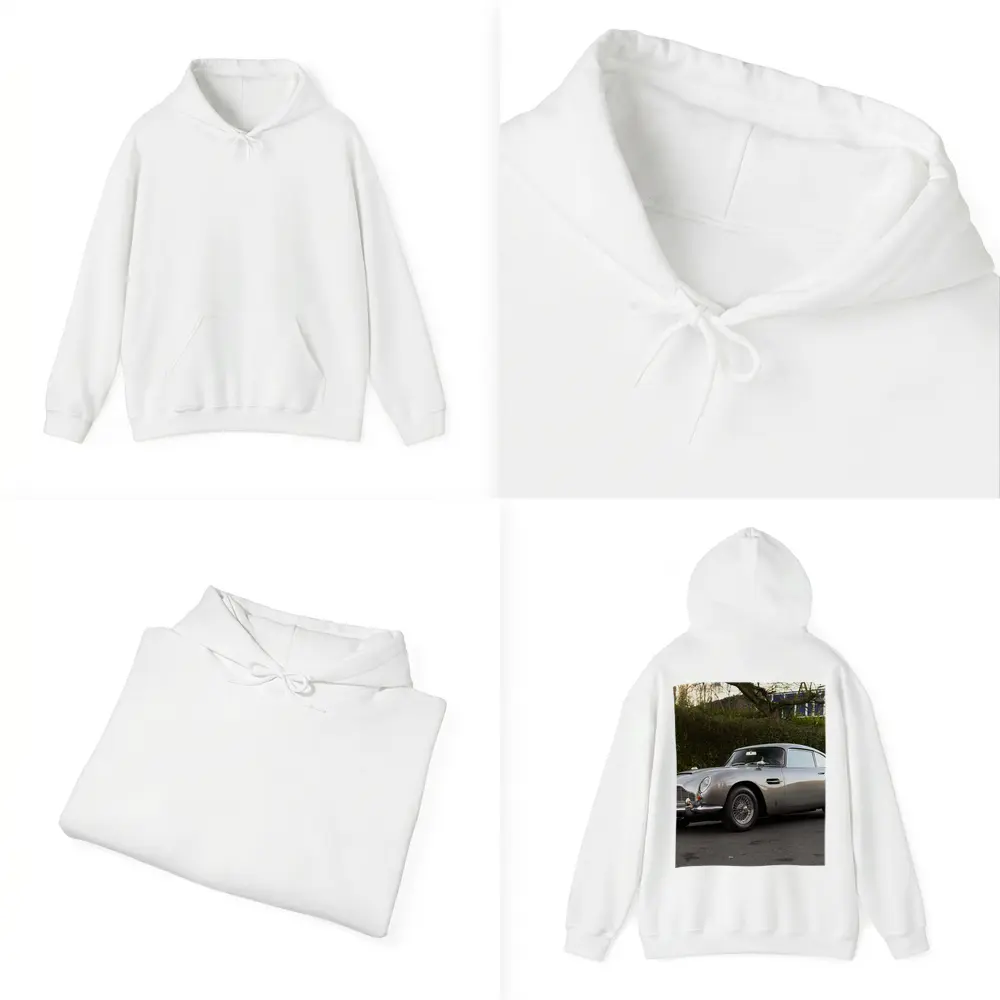 Aston Martin DB5 Silver Classic Street Scene – Hoodies