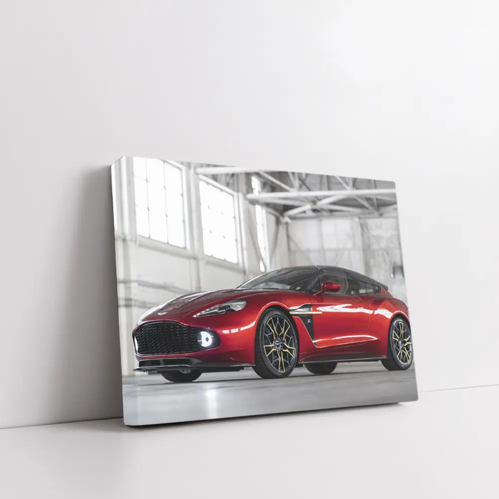 Aston Martin Vanquish Red Indoor Garage Setting – Wall Art