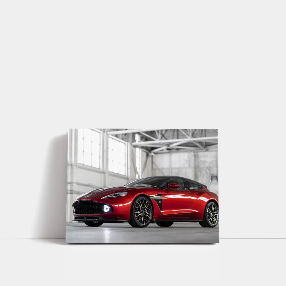 Aston Martin Vanquish Red Indoor Garage Setting – Wall Art