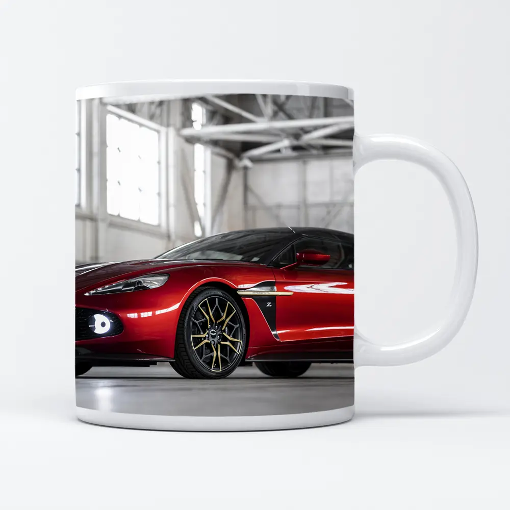 Aston Martin Vanquish Red Indoor Garage Setting – Mugs