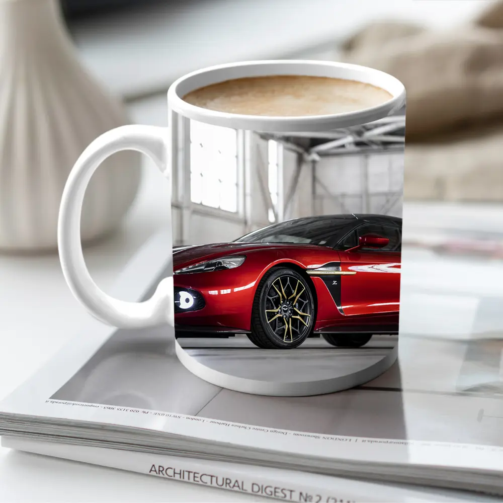 Aston Martin Vanquish Red Indoor Garage Setting – Mugs