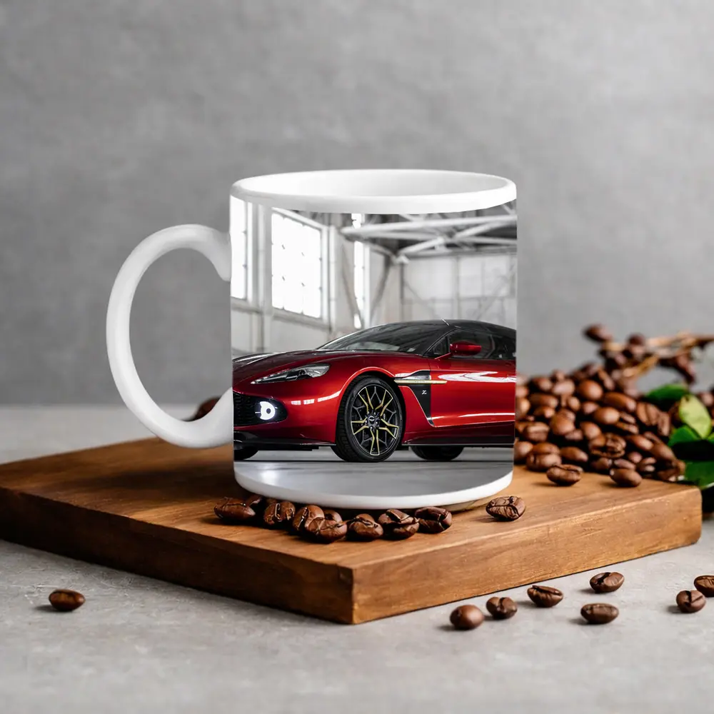 Aston Martin Vanquish Red Indoor Garage Setting – Mugs
