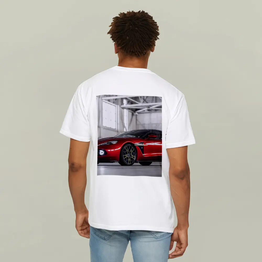 Aston Martin Vanquish Red Indoor Garage Setting – T-Shirts