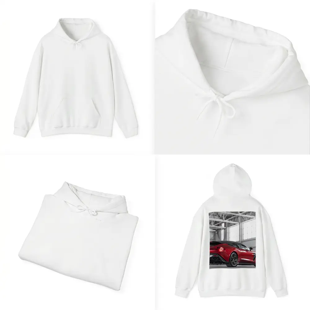 Aston Martin Vanquish Zagato Red Indoor Hangar – Hoodies
