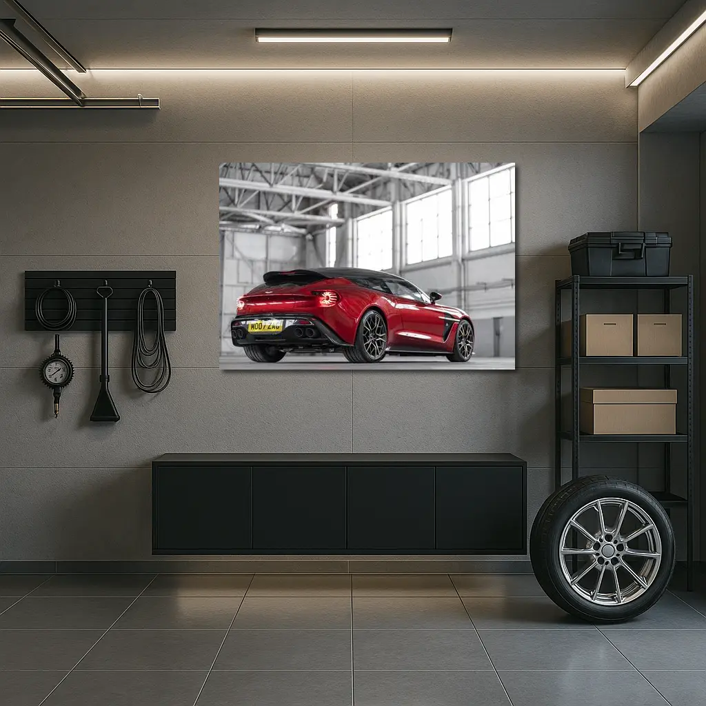 Aston Martin Vanquish Zagato Red Indoor Hangar – Wall Art