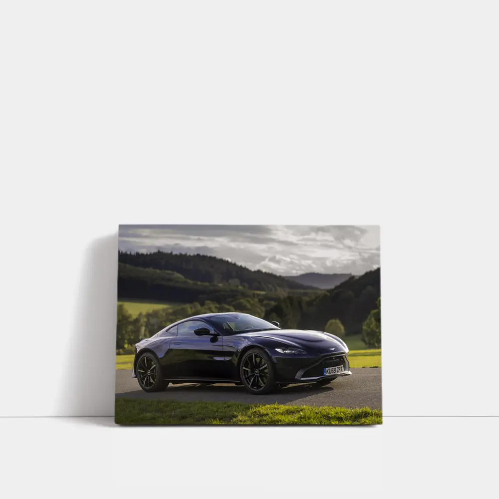 Aston Martin Vantage Dark Blue Rolling Hills – Wall Art