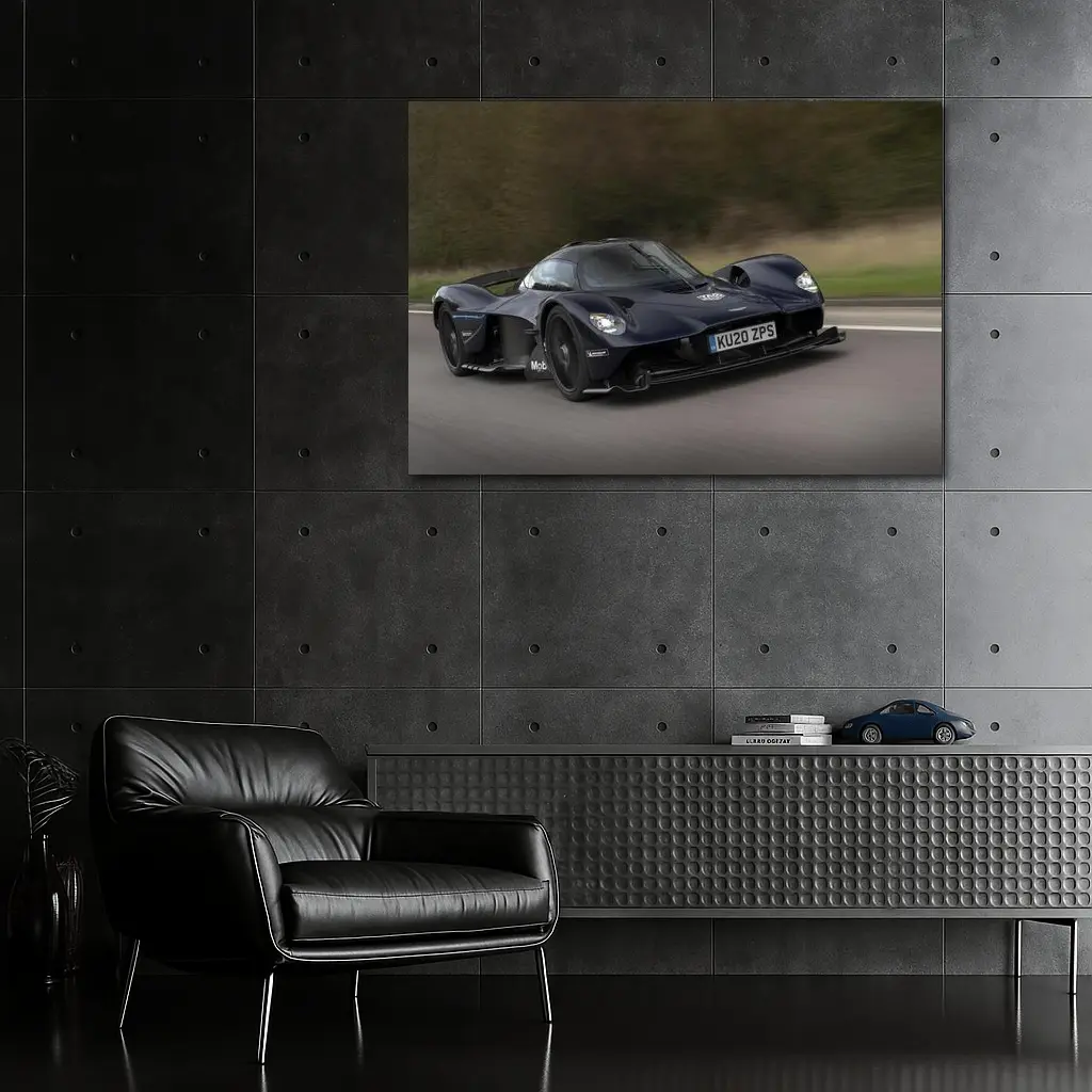 Aston Martin Valkyrie Dark Blue Road Speed – Wall Art