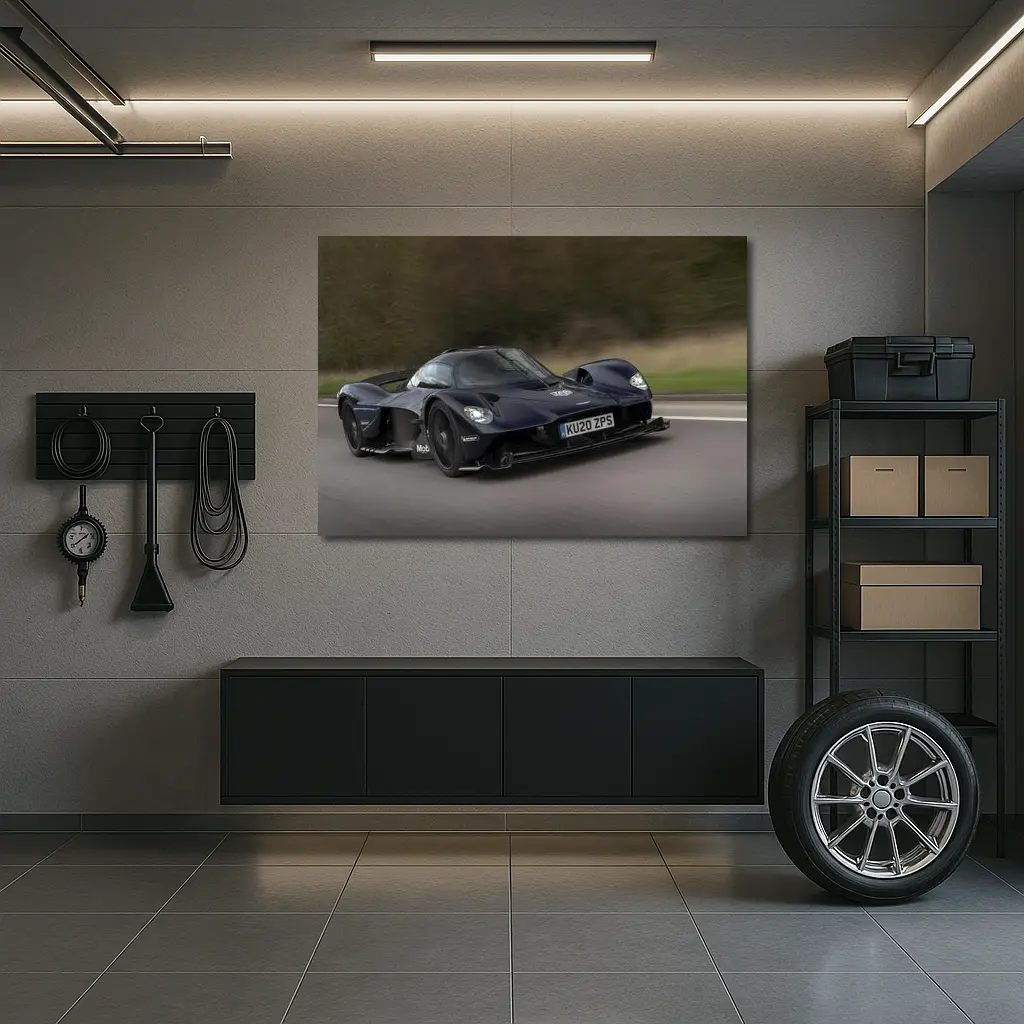 Aston Martin Valkyrie Dark Blue Road Speed – Wall Art