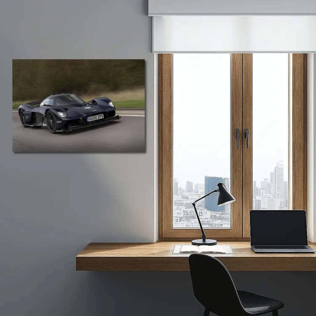 Aston Martin Valkyrie Dark Blue Road Speed – Wall Art