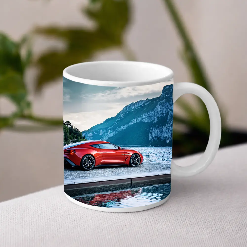 Aston Martin Vanquish Zagato Red Lakeside Mountains – Mugs