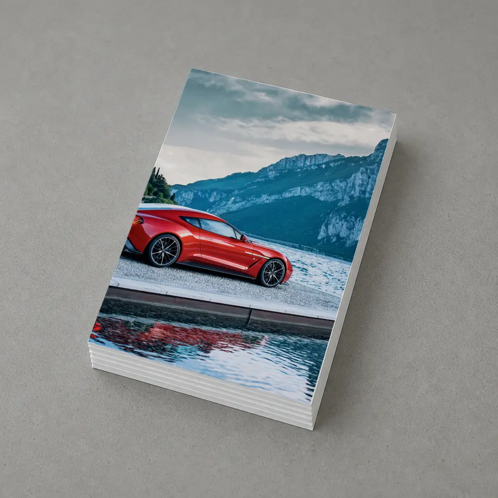 Aston Martin Vanquish Zagato Red Lakeside Mountains – Postcards