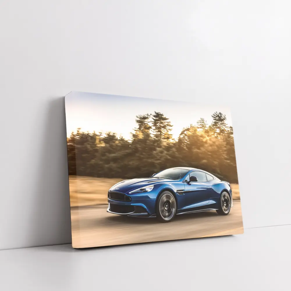 Aston Martin Vanquish Blue Speeding Road – Wall Art