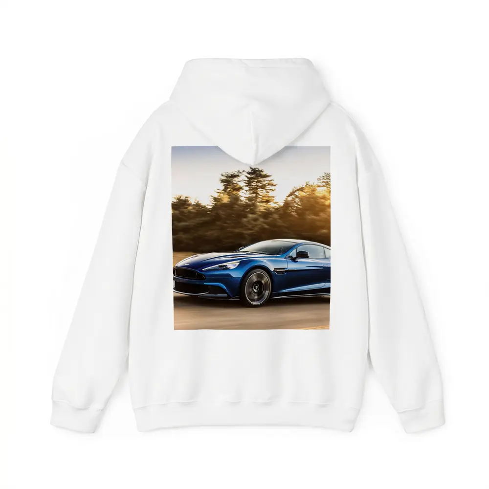 Aston Martin Vanquish Blue Speeding Road – Hoodies