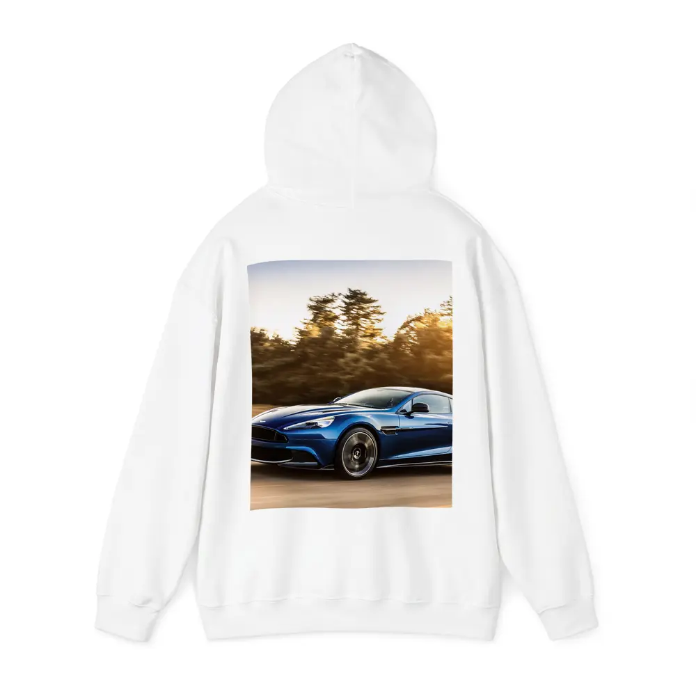 Aston Martin Vanquish Blue Speeding Road – Hoodies