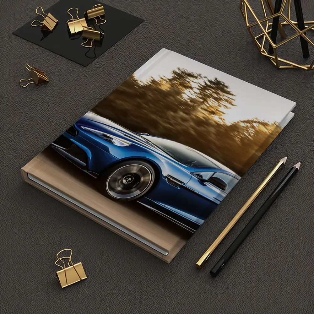 Aston Martin Vanquish Blue Speeding Road – Notebooks