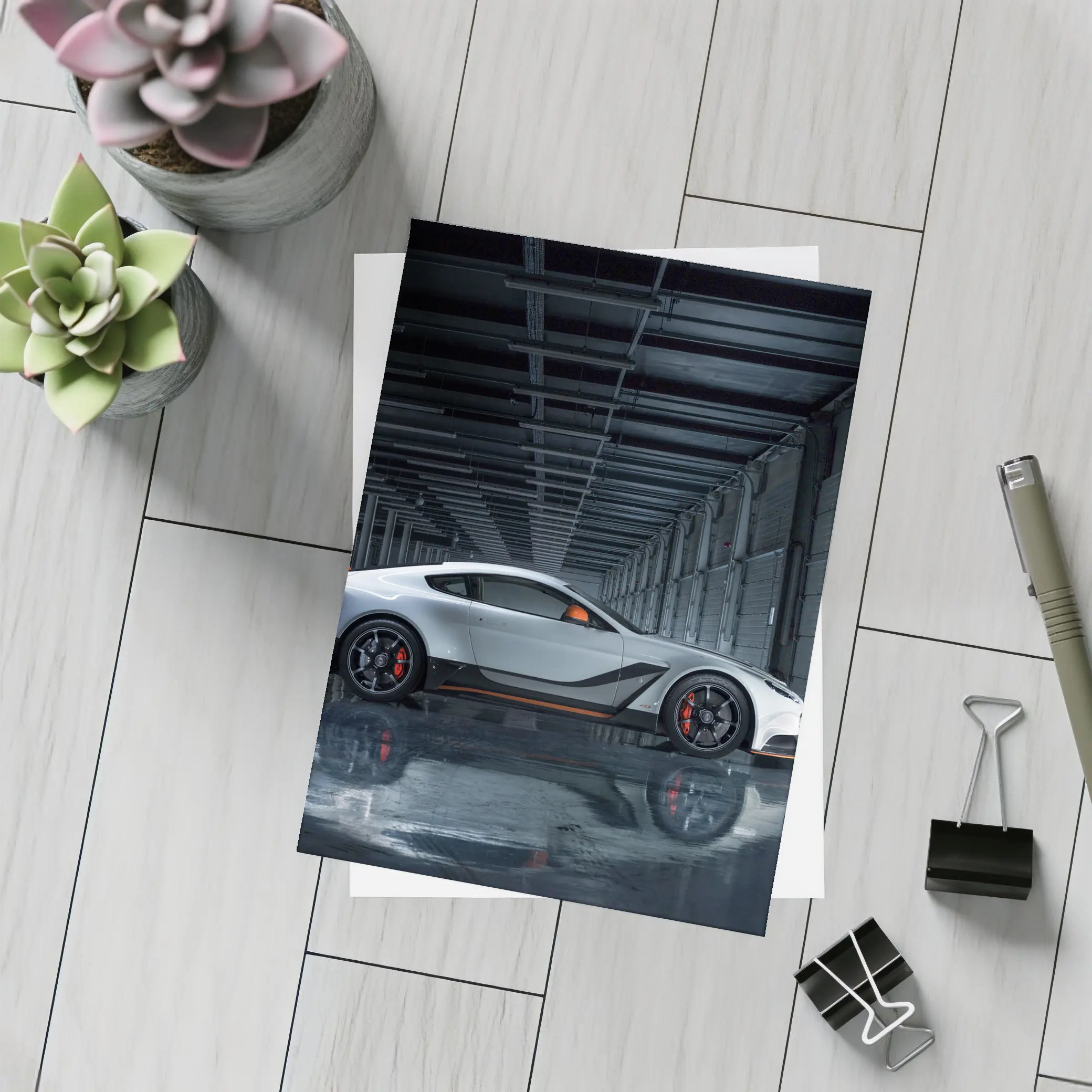 Aston Martin Vantage GT3 Dark Garage Side – Postcards