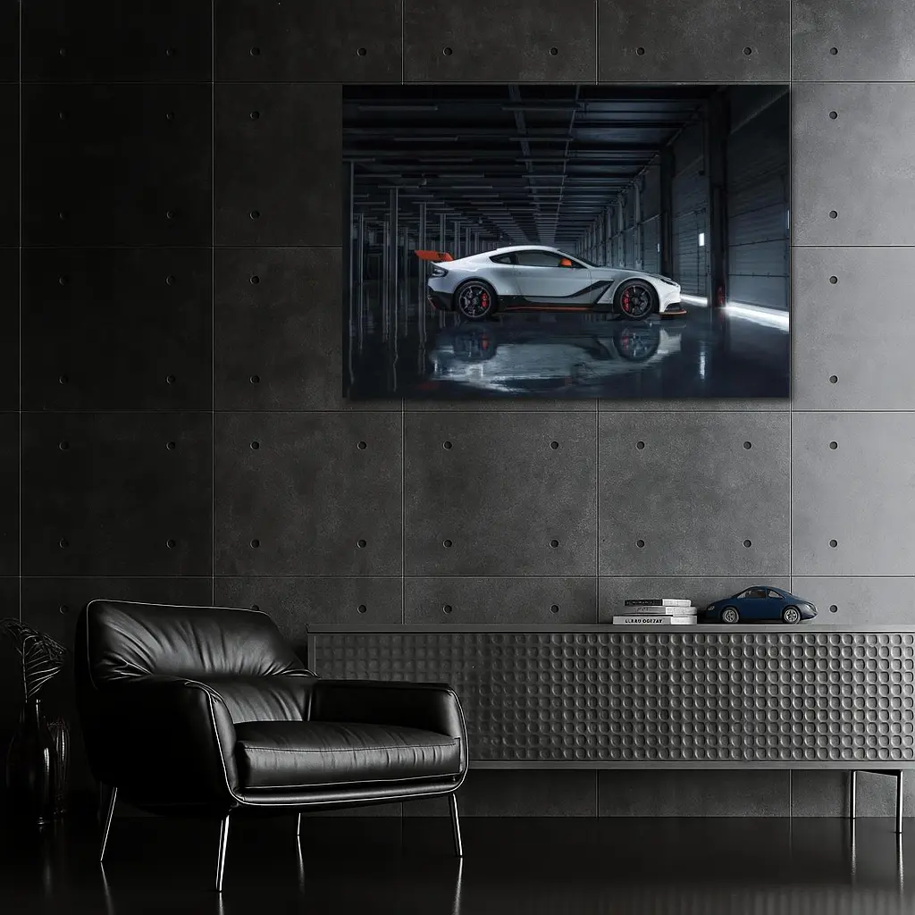 Aston Martin Vantage GT3 Dark Garage Side – Wall Art