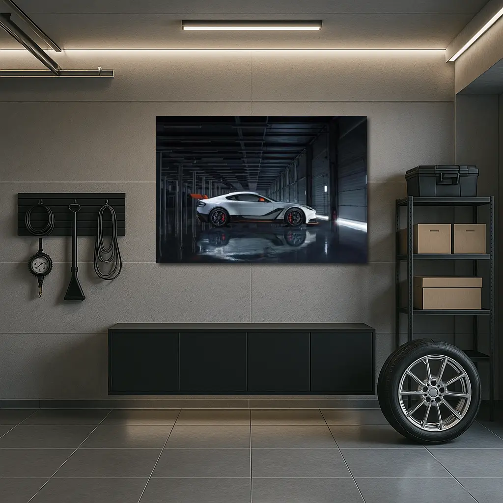 Aston Martin Vantage GT3 Dark Garage Side – Wall Art