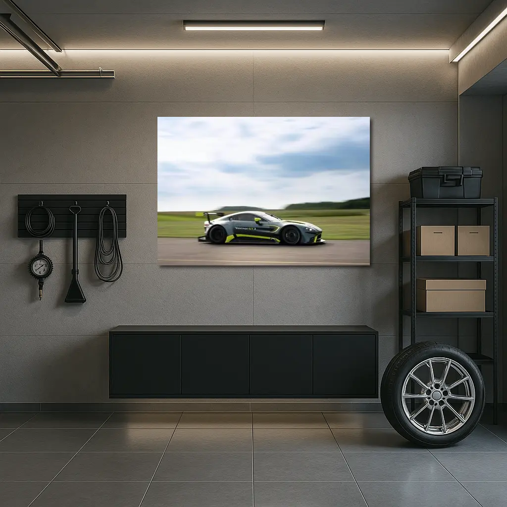 Aston Martin Vantage GT3 Racing On Track – Wall Art